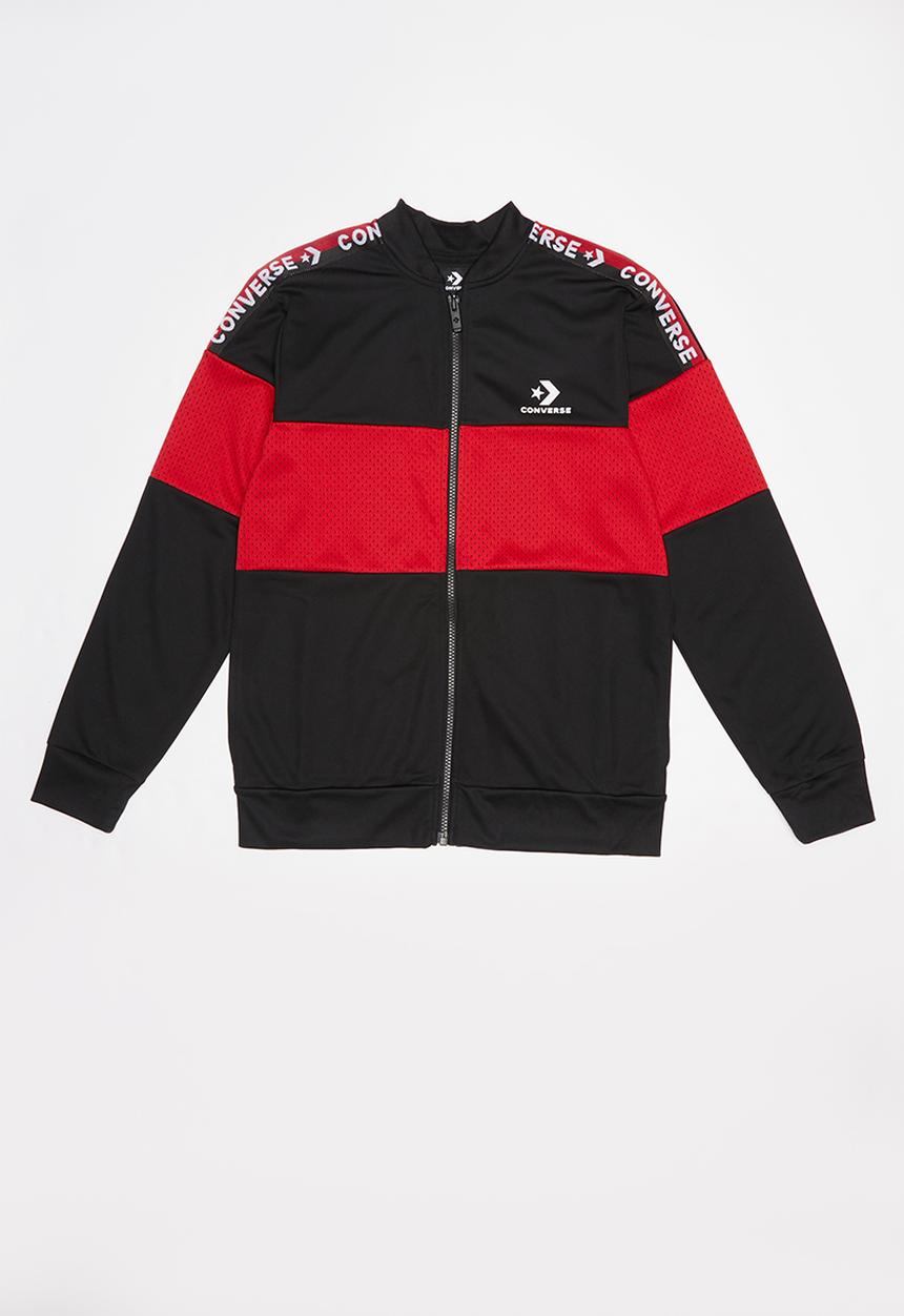 Converse - Cnvb 2 tone colorblock track jacket - black & red