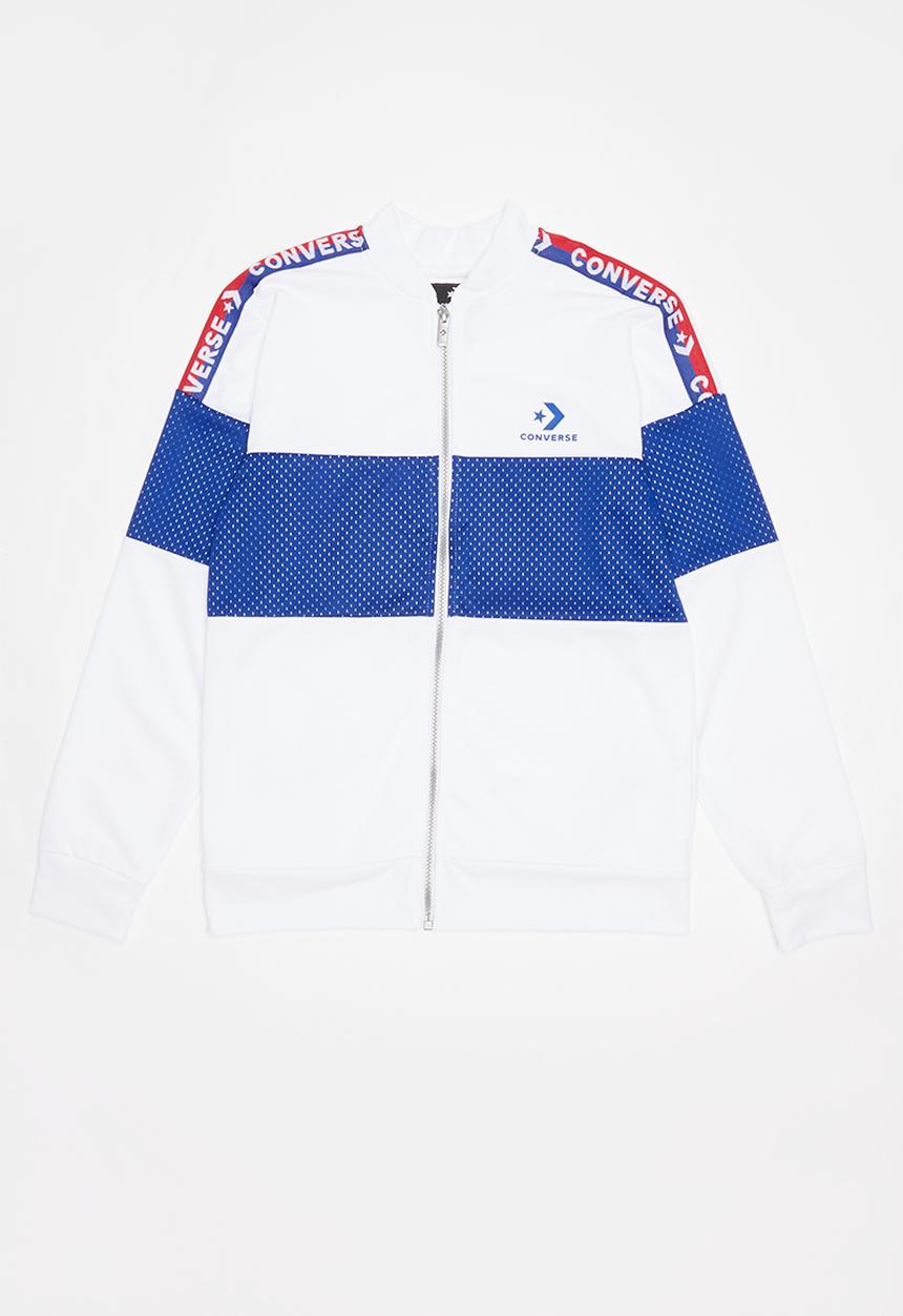 Converse - 2 tone colorblock track jacket - white & blue