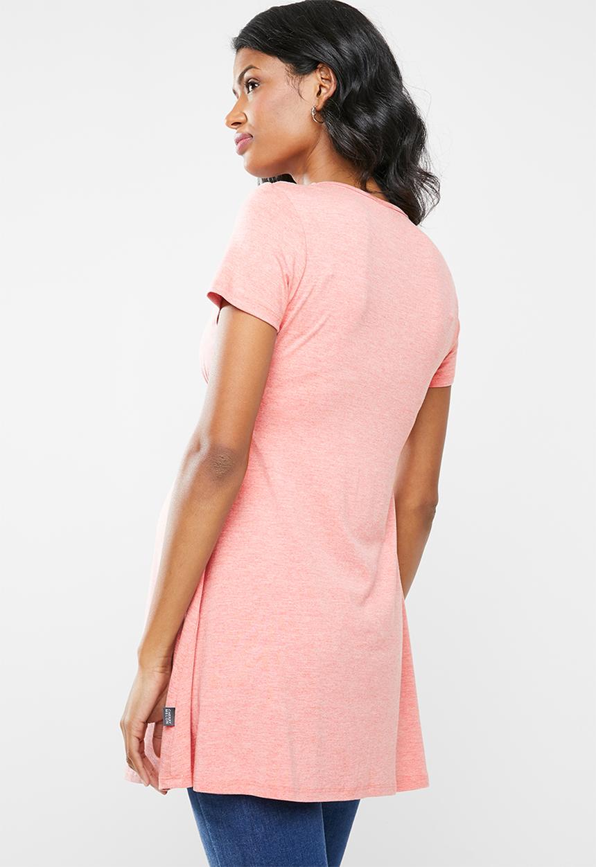 Cherry Melon - Smock detail top - coral