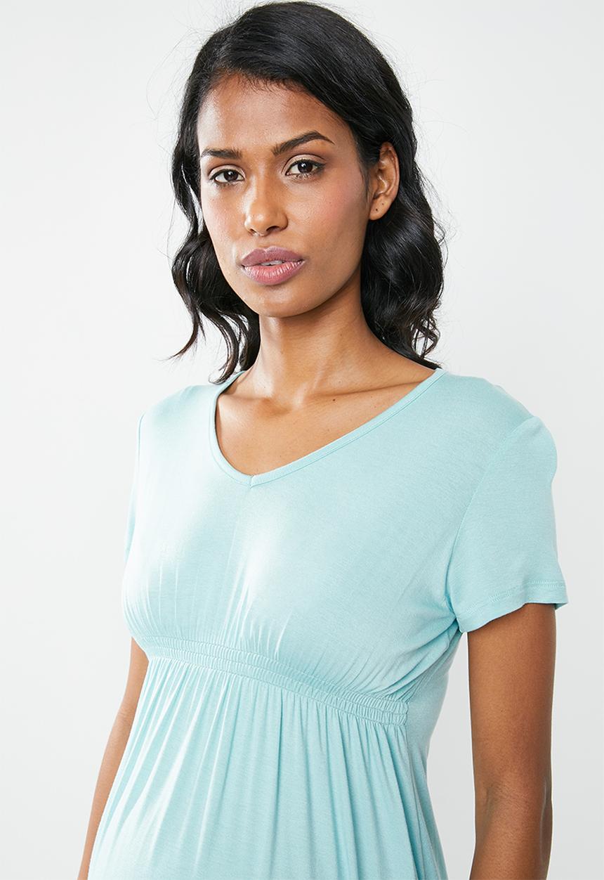 Cherry Melon - Smock detail top - turquoise 