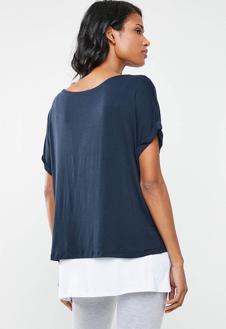Cherry Melon - Feeding T-shirt - navy & white