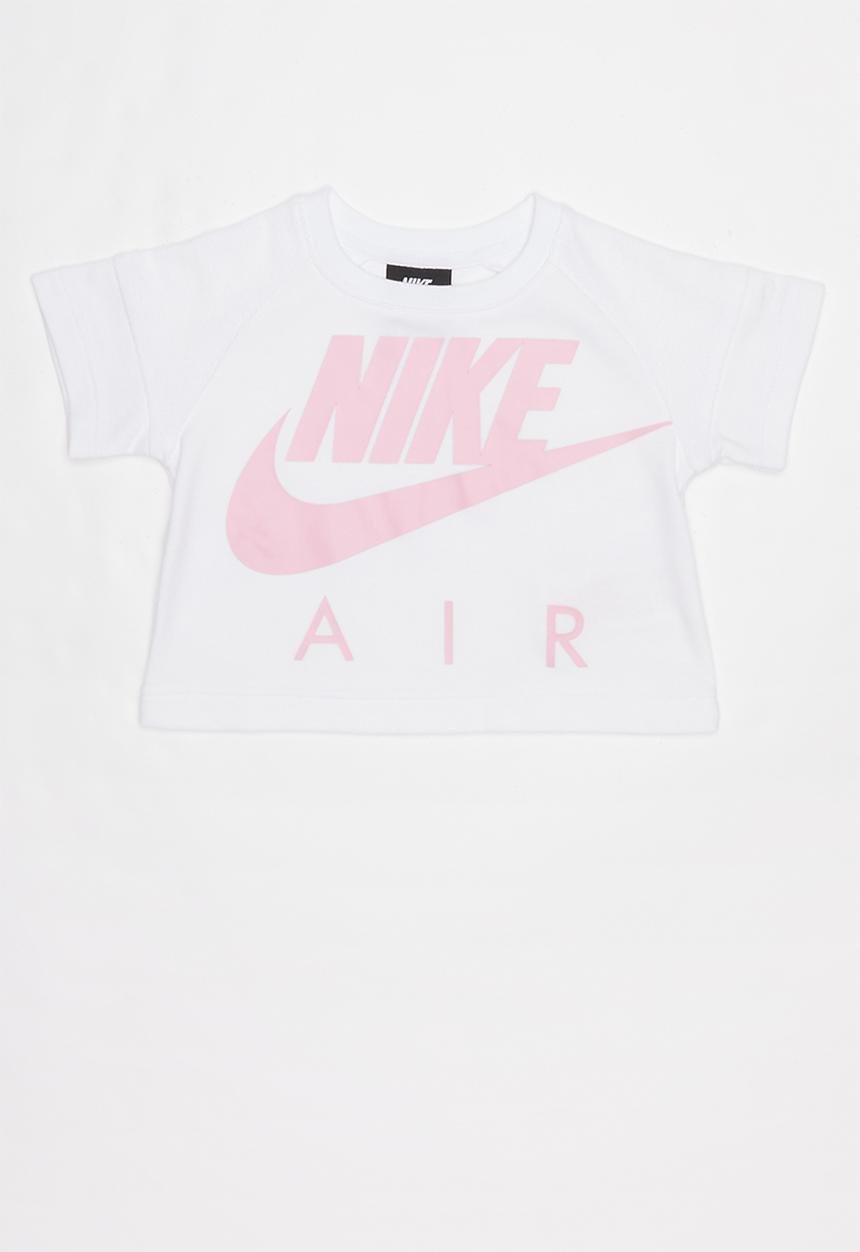 Nike - Nike girls crop air crew - white & pink