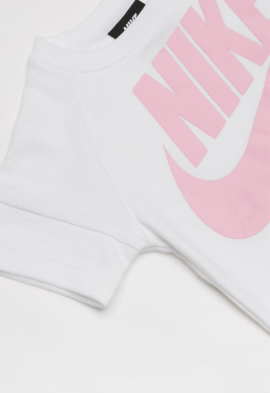 Nike - Nike girls crop air crew - white & pink