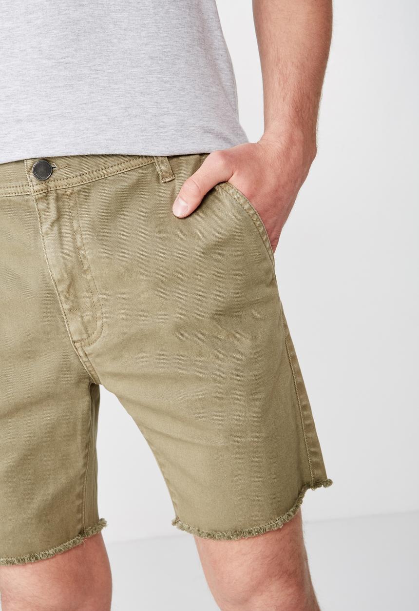 Cotton On - Raw hem chino - green