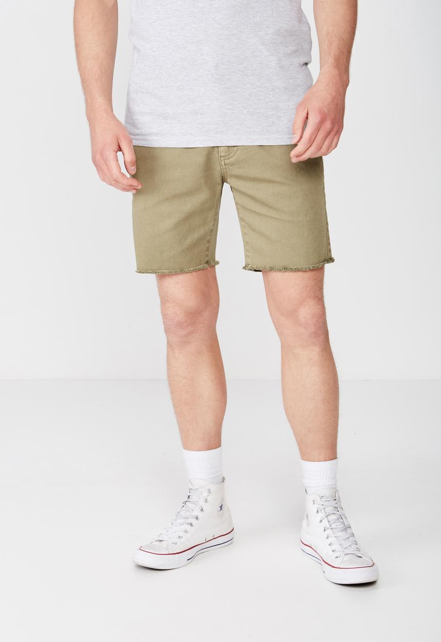 Cotton On - Raw hem chino - green