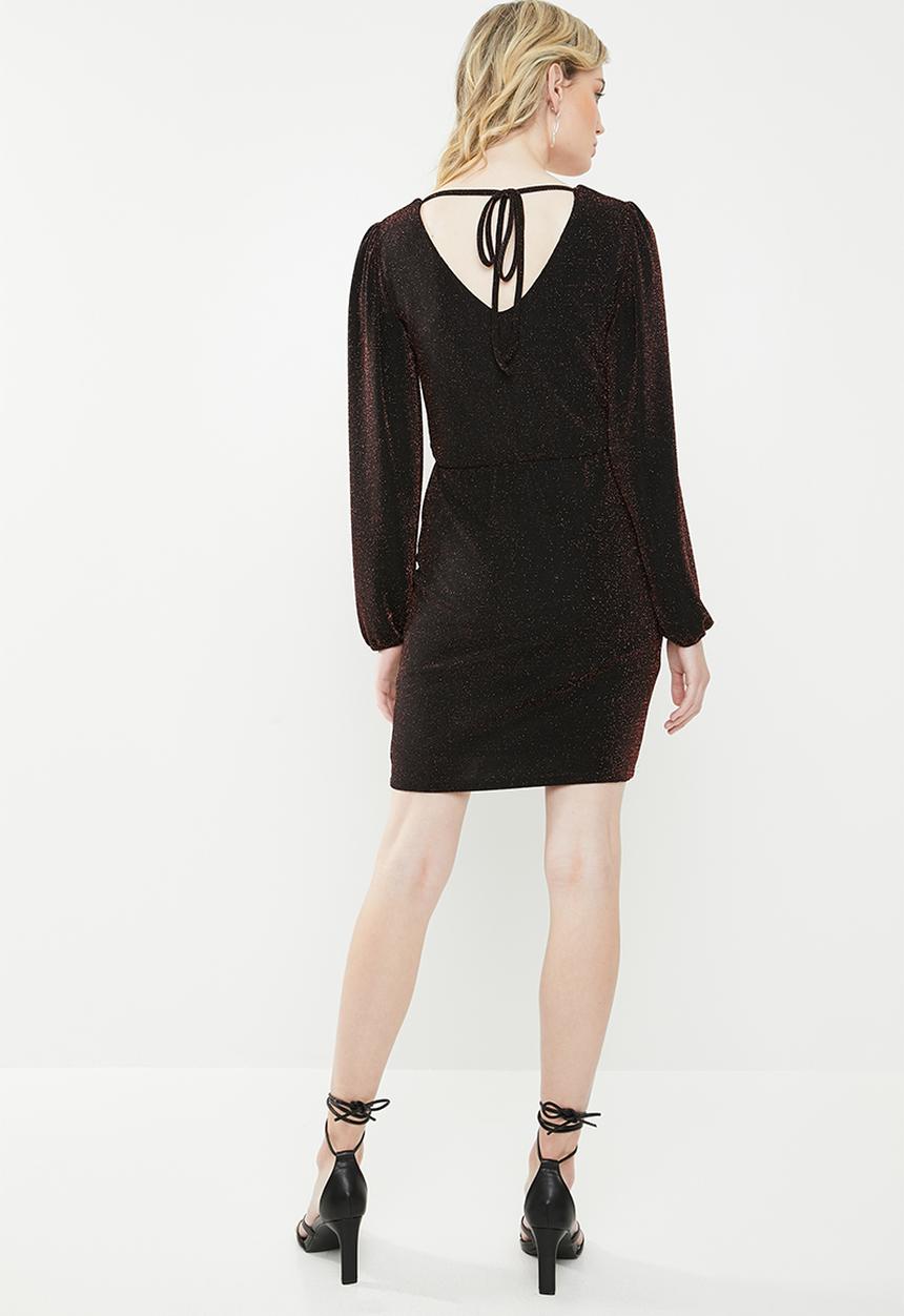 Superbalist - Wrap over mini - black & copper