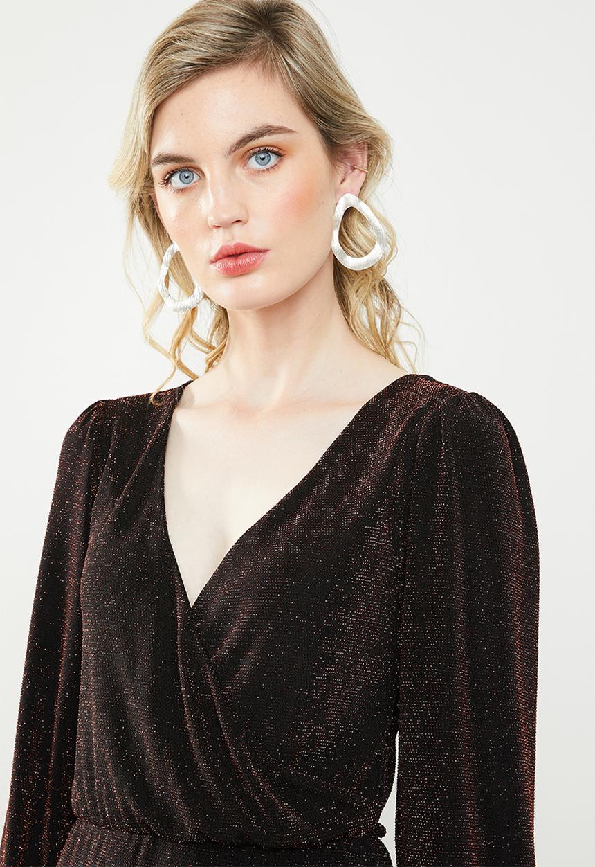 Superbalist - Wrap over mini - black & copper