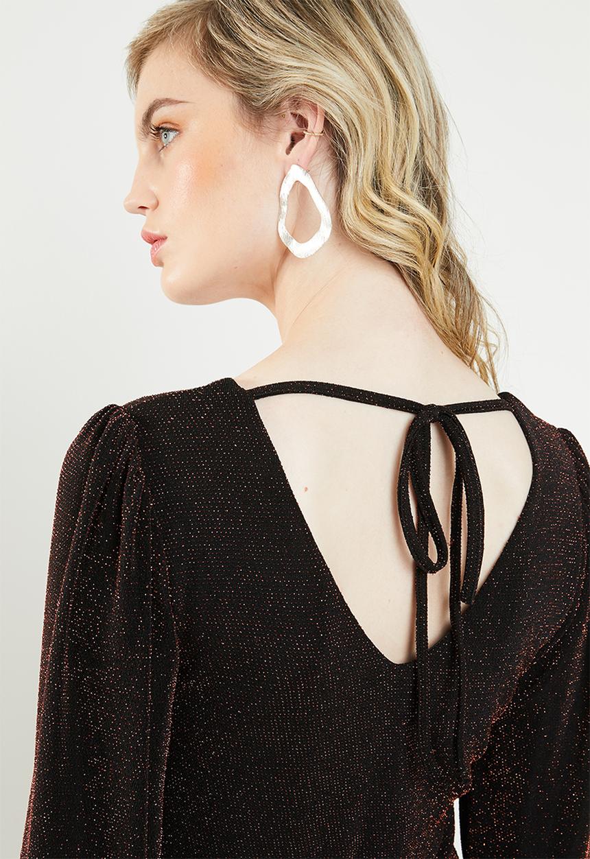 Superbalist - Wrap over mini - black & copper