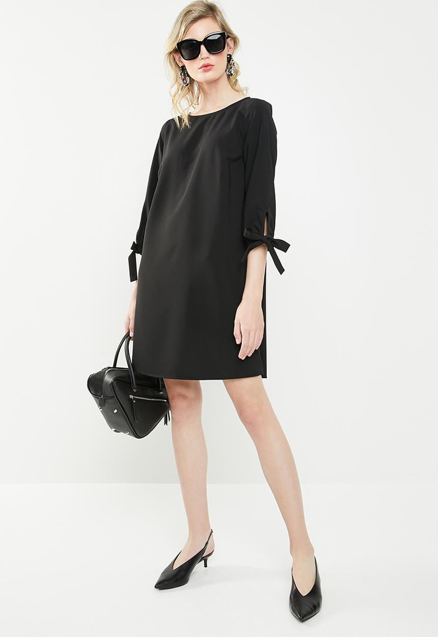 Superbalist - A-line dress with ties - black