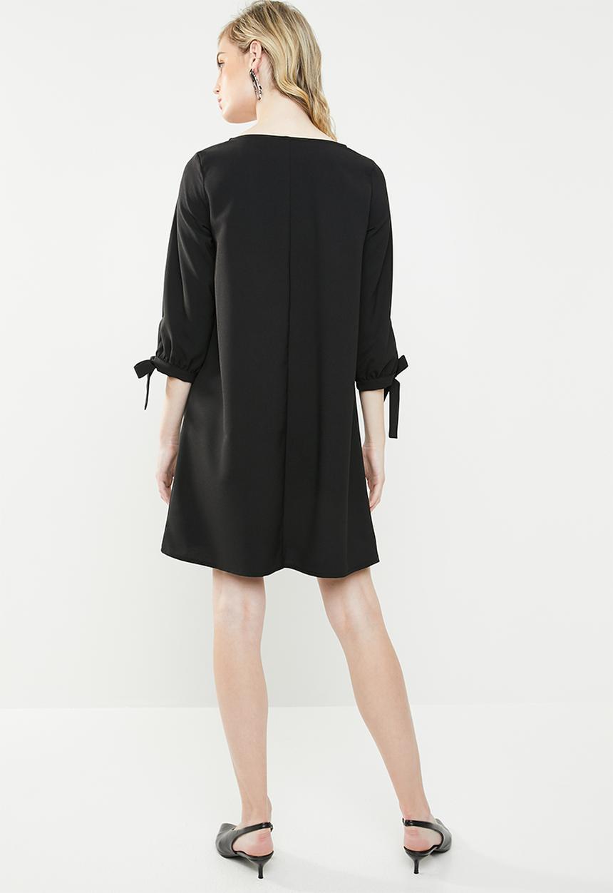 Superbalist - A-line dress with ties - black