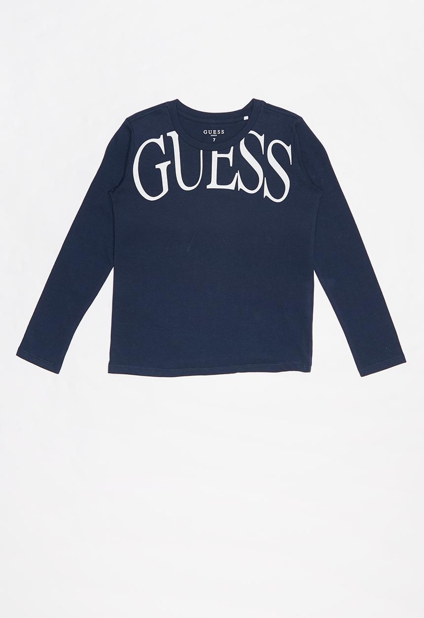 GUESS - Teens long sleeve guess tee - navy