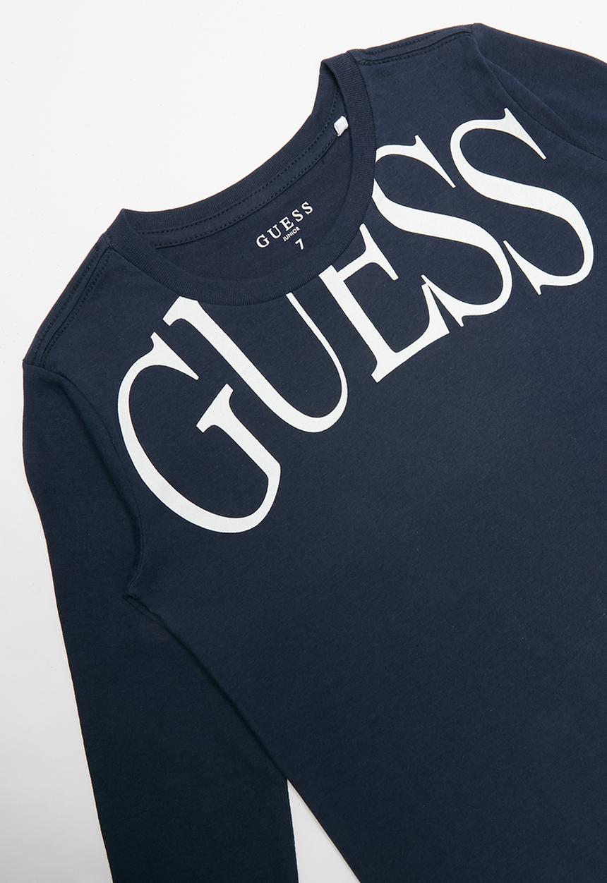 GUESS - Teens long sleeve guess tee - navy