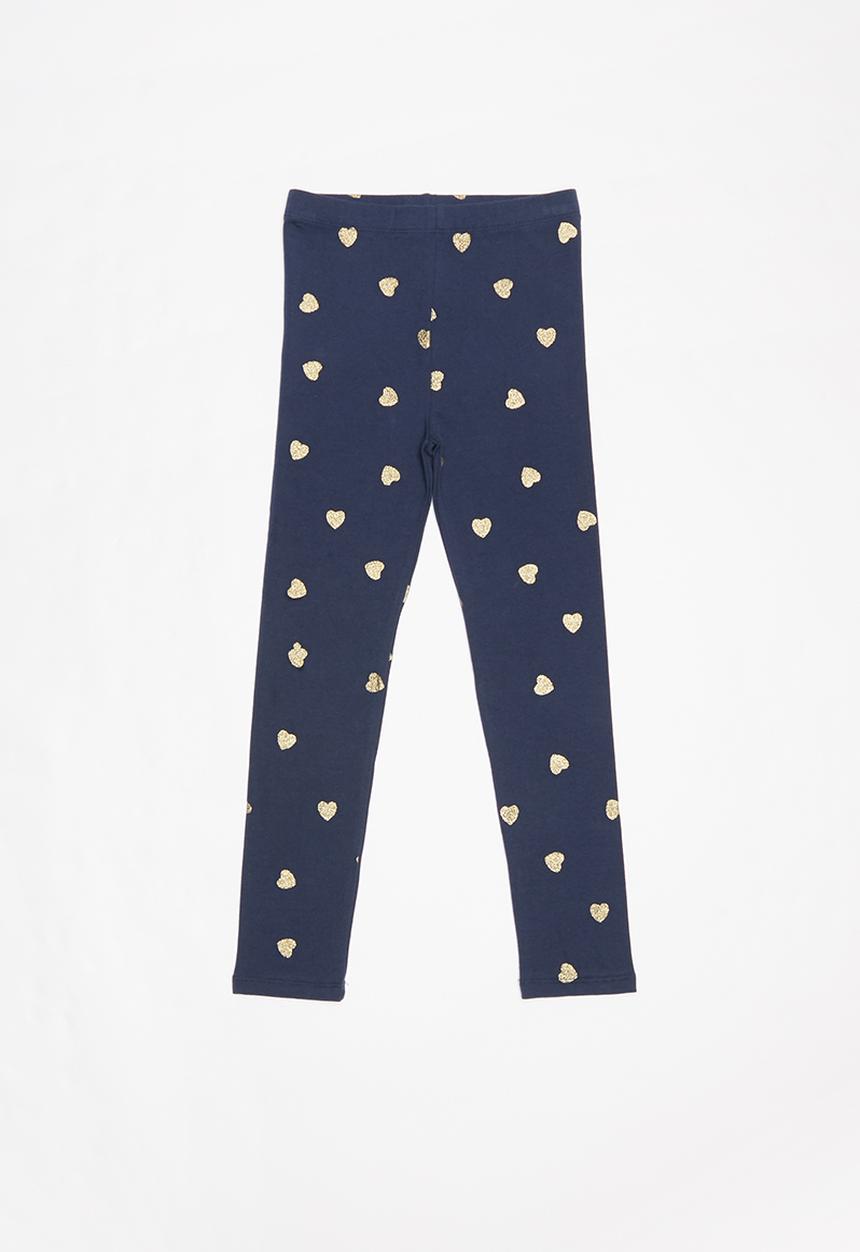 Pop Candy - Heart printed leggings - navy