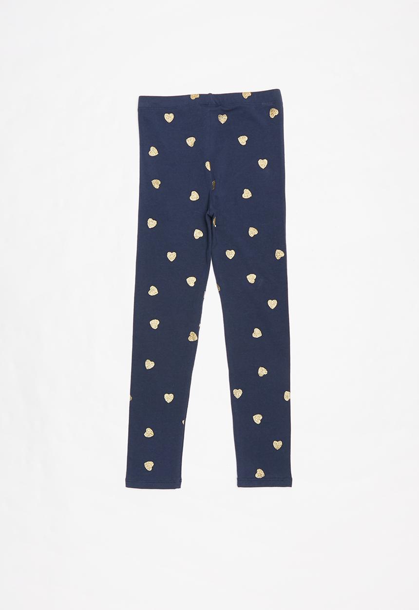 Pop Candy - Heart printed leggings - navy