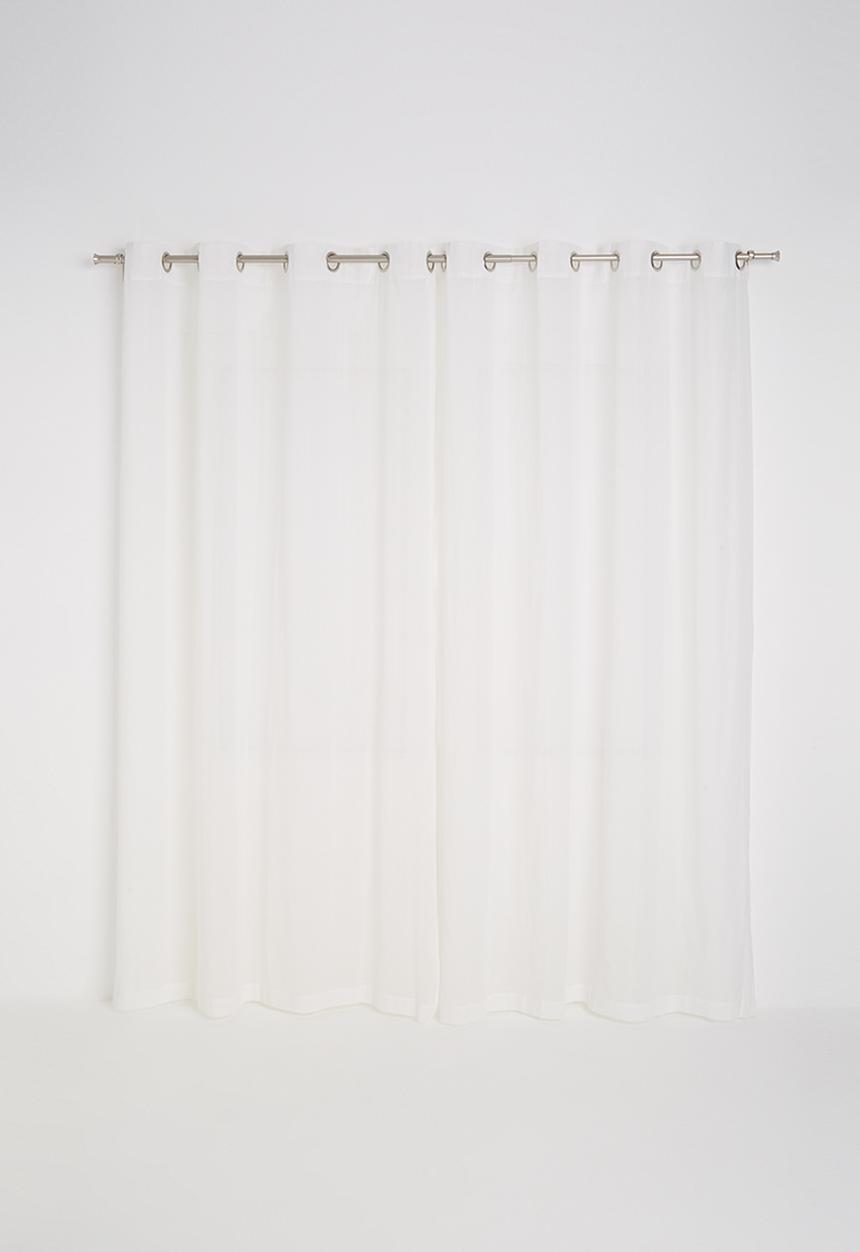 Sixth Floor - Textured sheer eyelet curtain - white