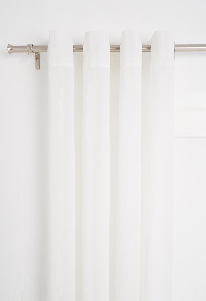 Sixth Floor - Textured sheer eyelet curtain - white