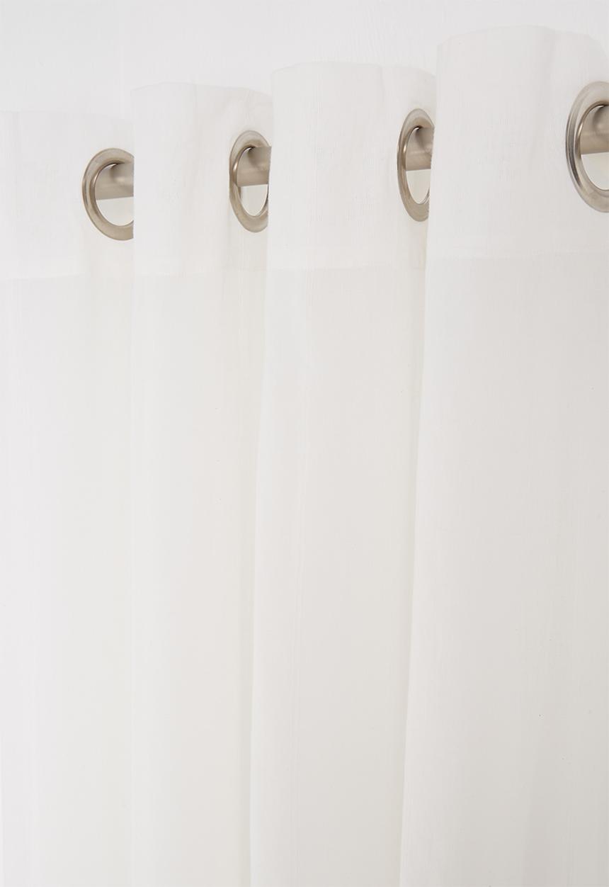 Sixth Floor - Textured sheer eyelet curtain - white
