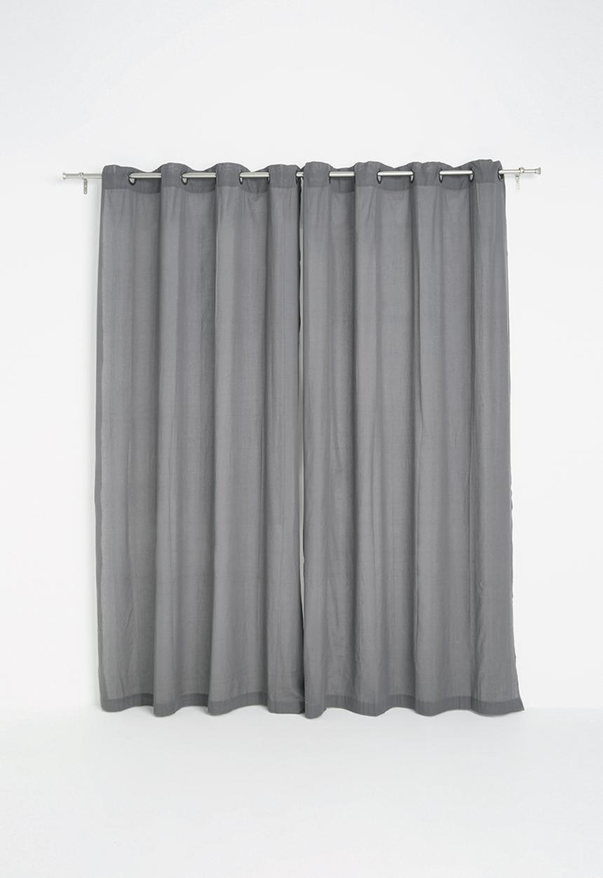 Sixth Floor - Textured sheer eyelet curtain - grey