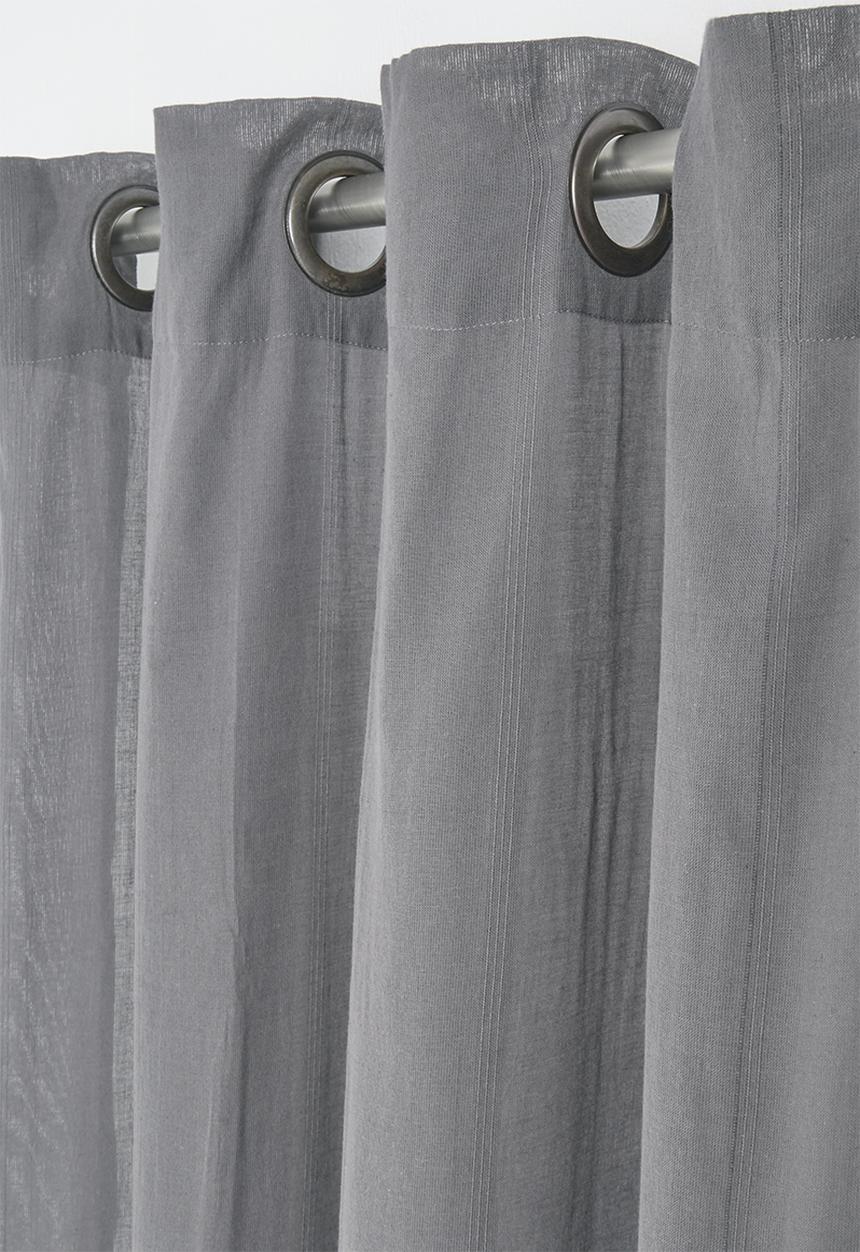 Sixth Floor - Textured sheer eyelet curtain - grey