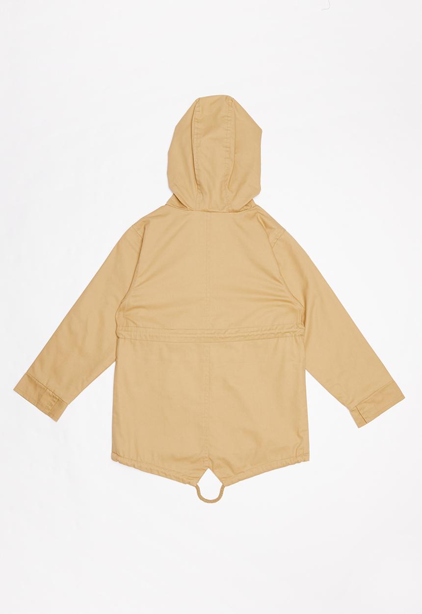 Pop Candy - Lined hooded parka jacket - beige