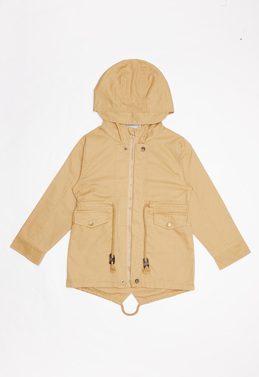 Pop Candy - Lined hooded parka jacket - beige