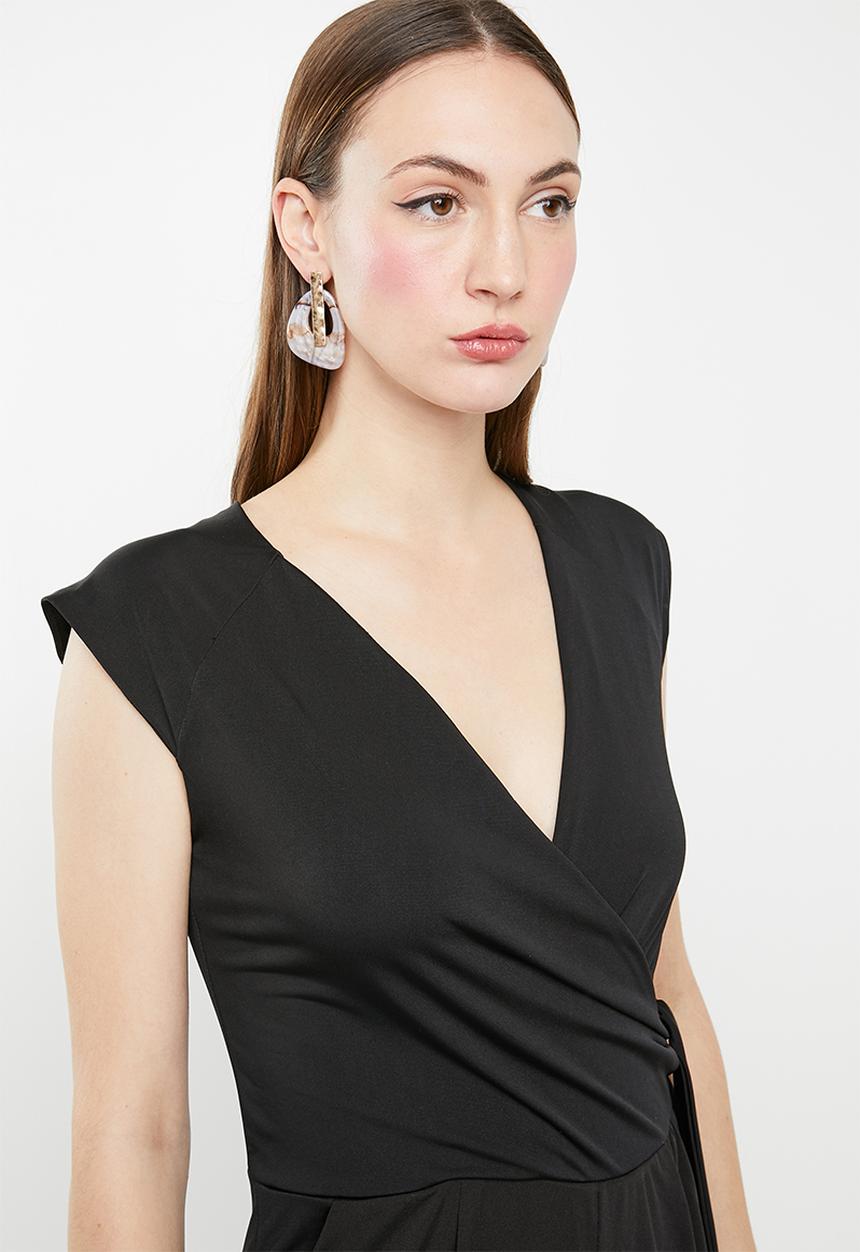 edit - Wrap front jumpsuit - black