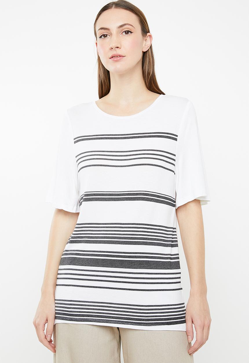 edit - Stripe tunic - white