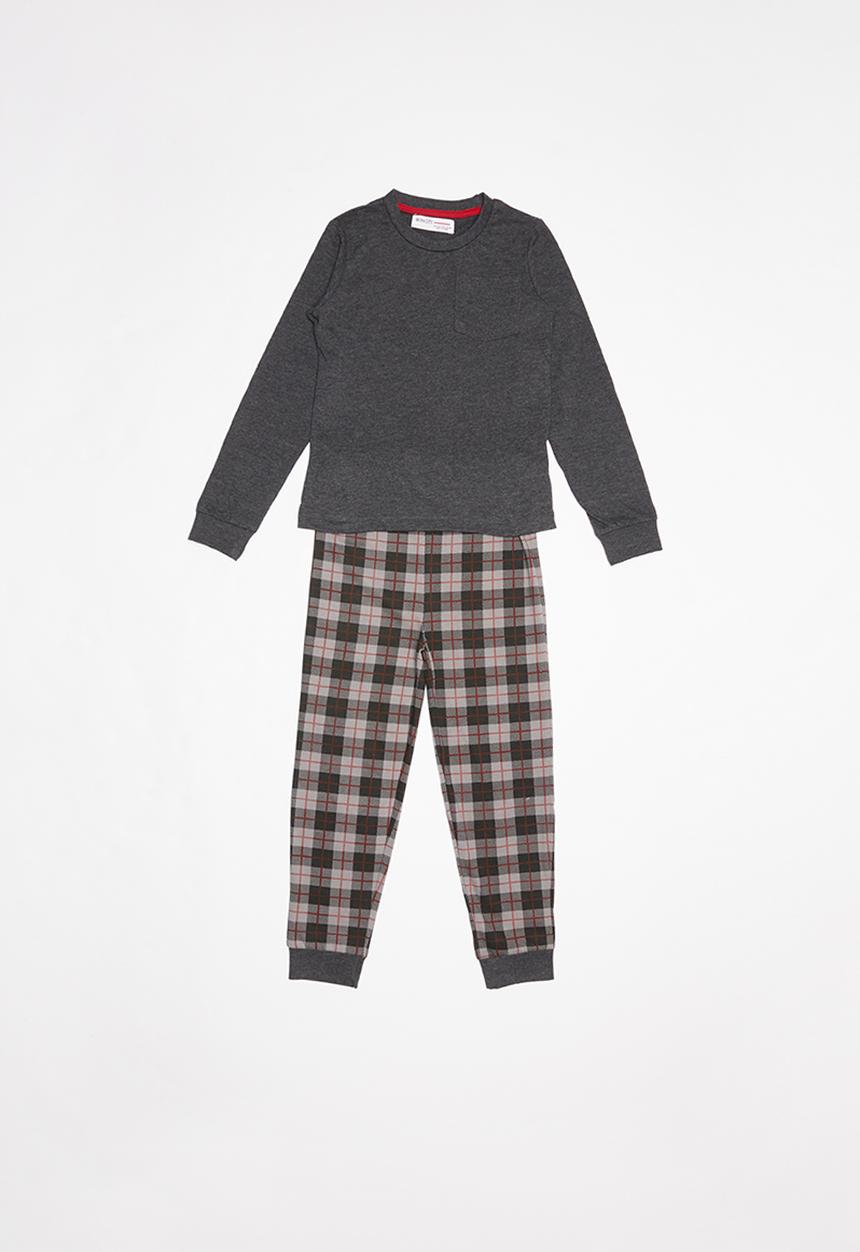 MINOTI - Boys checked long sleeve pyjama set - multi
