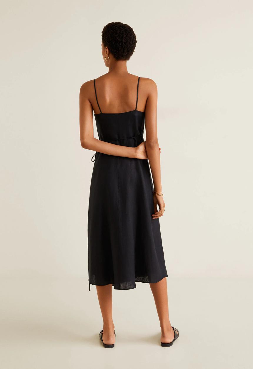 MANGO - Textured wrap dress - black