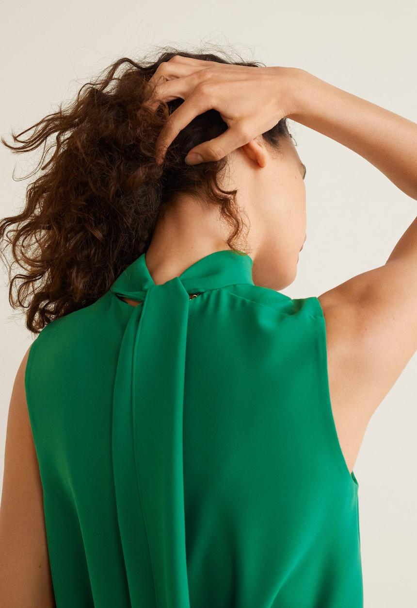 MANGO - Sleeveless blouse with back detail - green