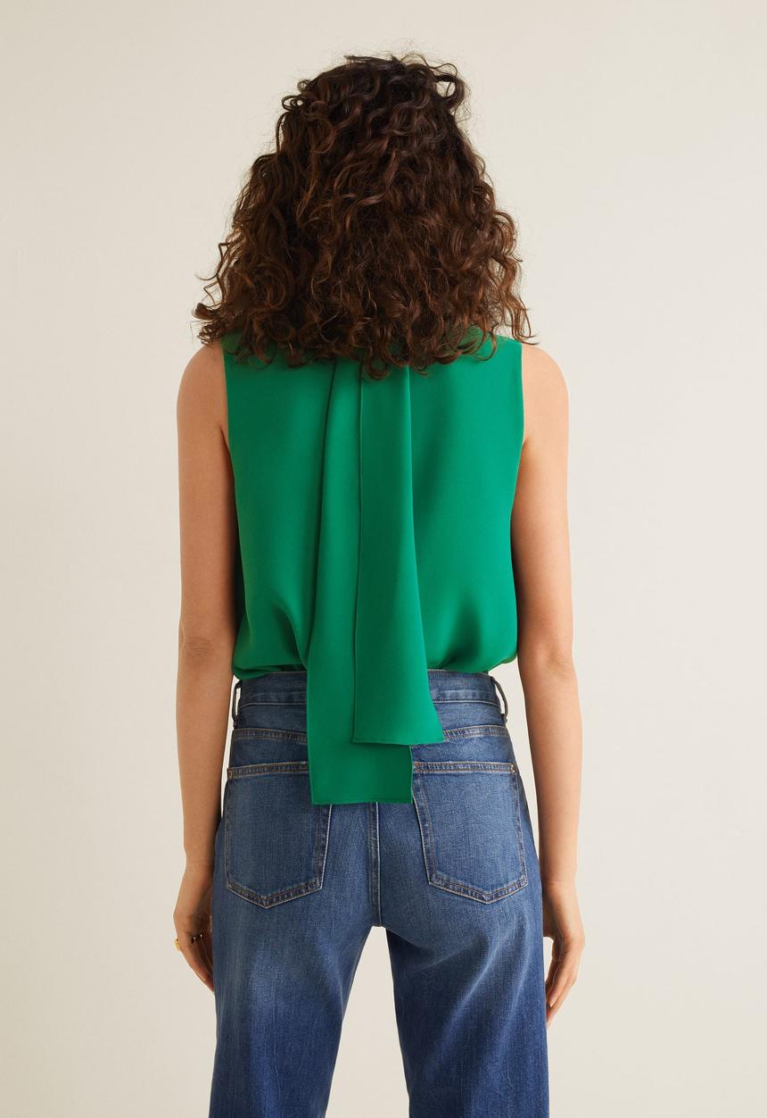 MANGO - Sleeveless blouse with back detail - green