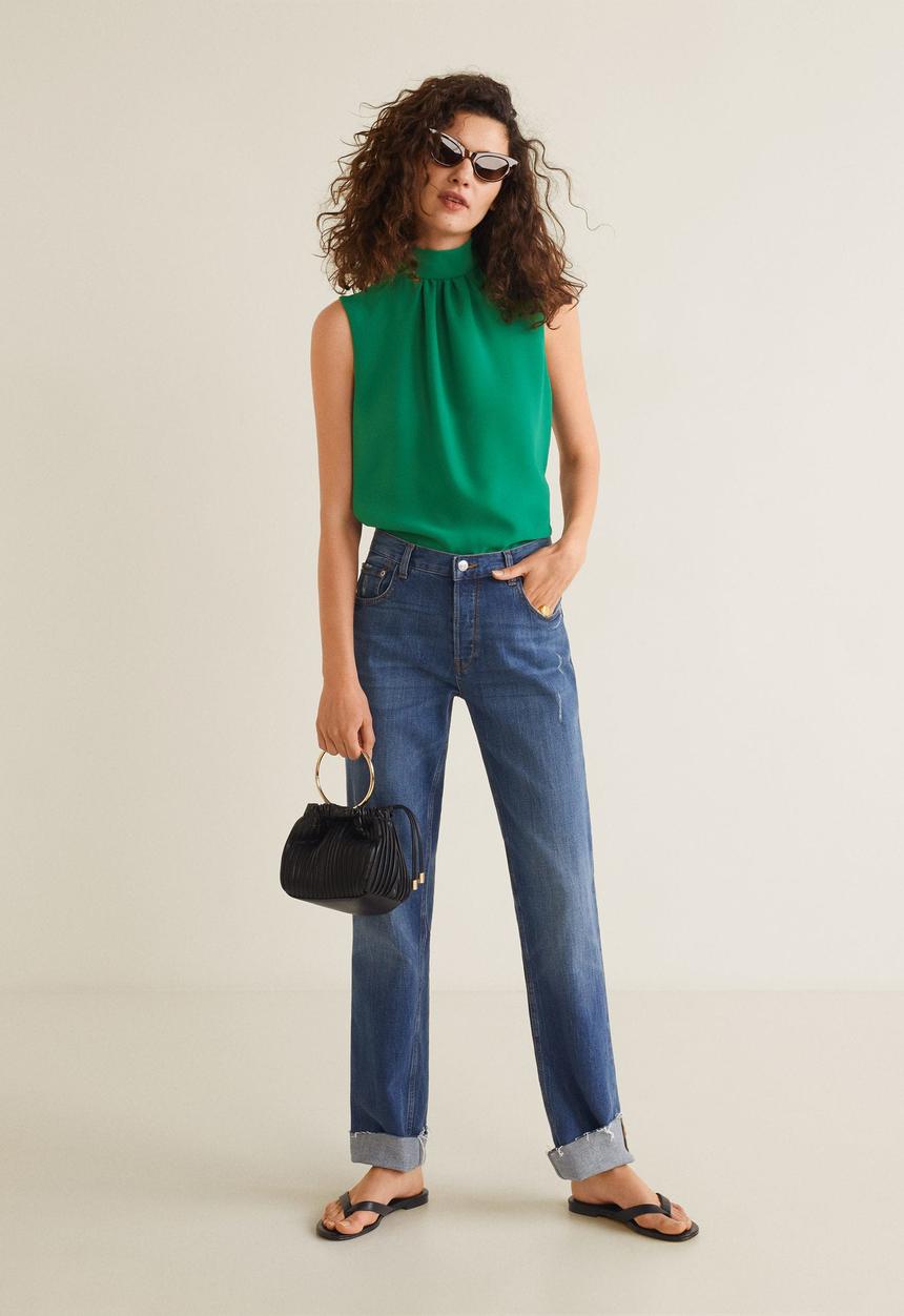 MANGO - Sleeveless blouse with back detail - green