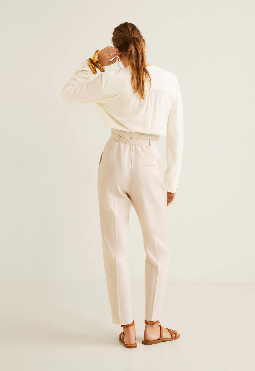 MANGO - Blouse with pockets - off-white