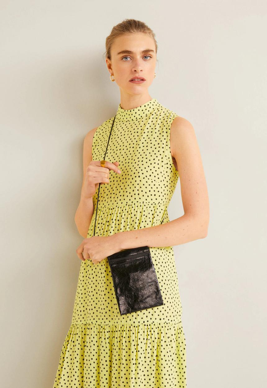 MANGO - Polkadot flared dress - yellow
