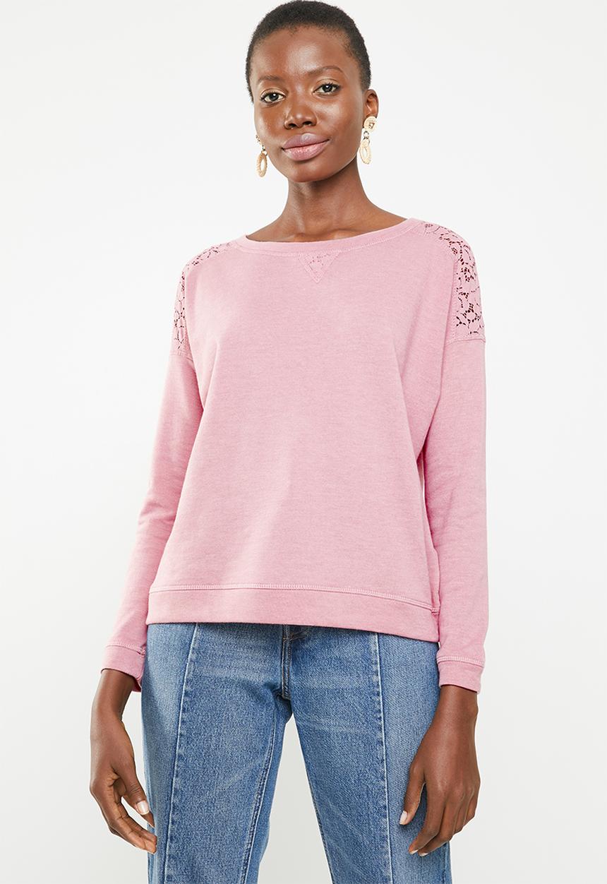 STYLE REPUBLIC - Lace inset sweater - pink