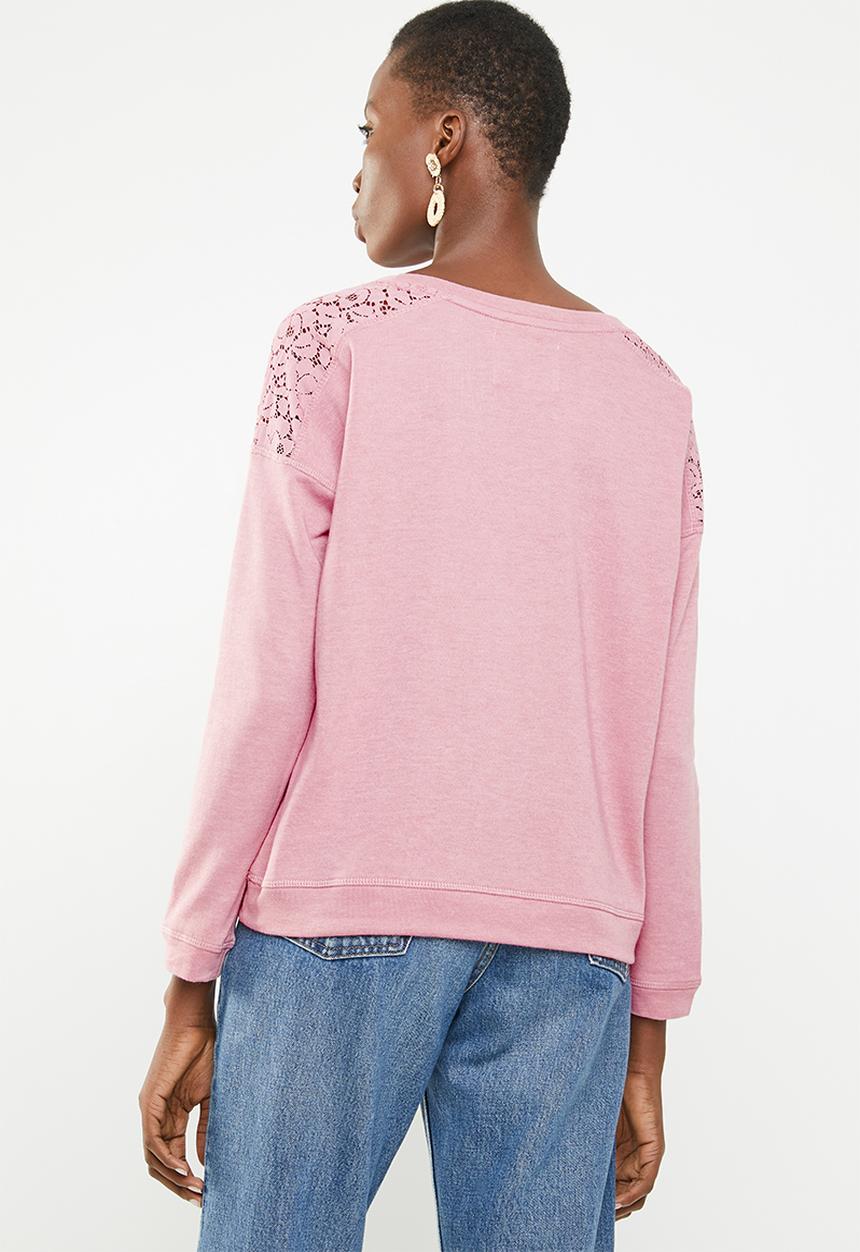 STYLE REPUBLIC - Lace inset sweater - pink