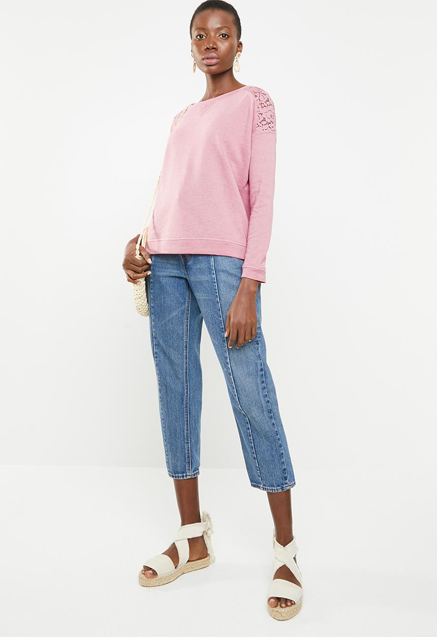 STYLE REPUBLIC - Lace inset sweater - pink