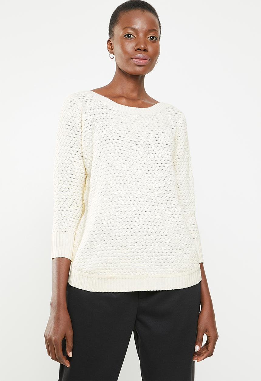 STYLE REPUBLIC - Textured crew neck knit - cream 