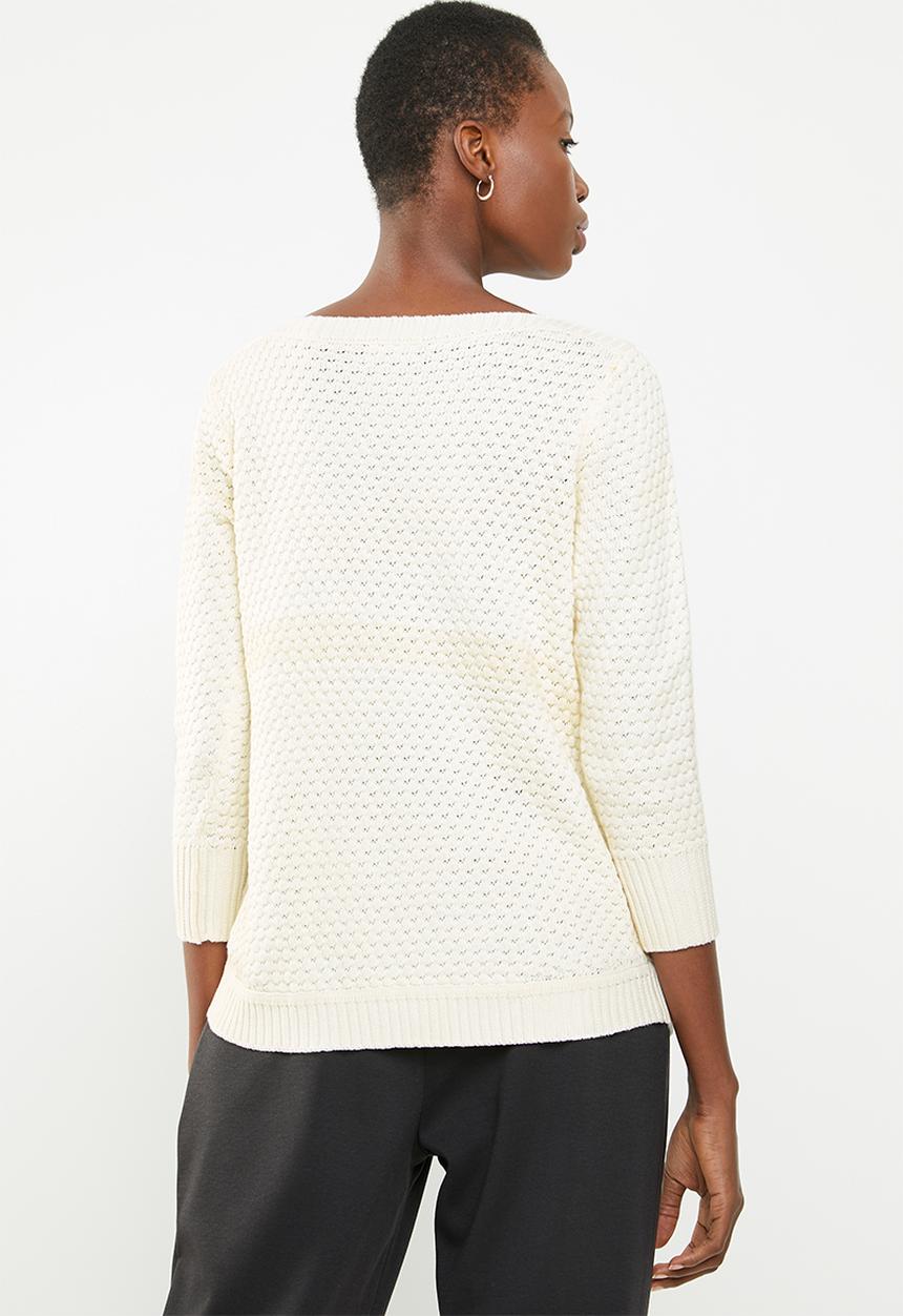 STYLE REPUBLIC - Textured crew neck knit - cream 