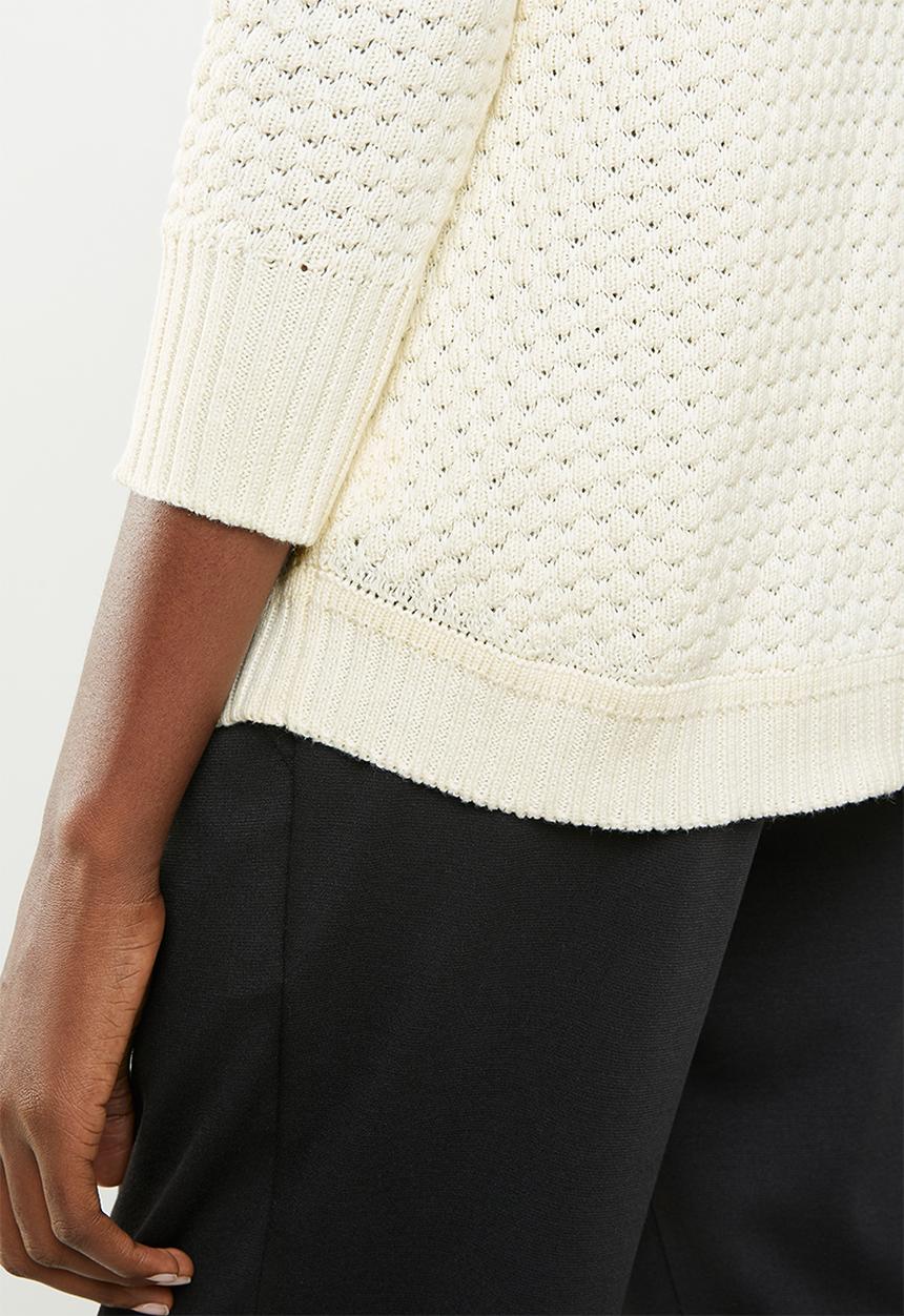 STYLE REPUBLIC - Textured crew neck knit - cream 