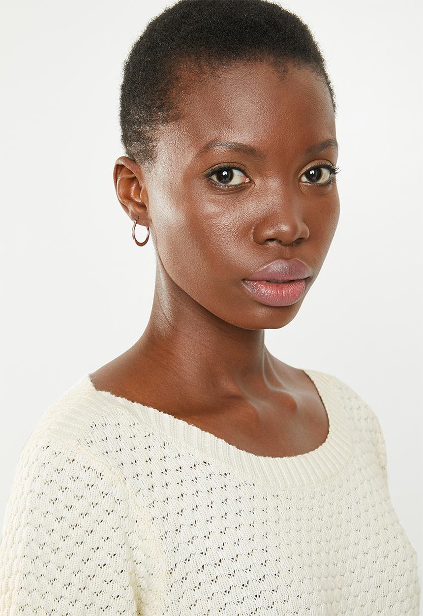 STYLE REPUBLIC - Textured crew neck knit - cream 