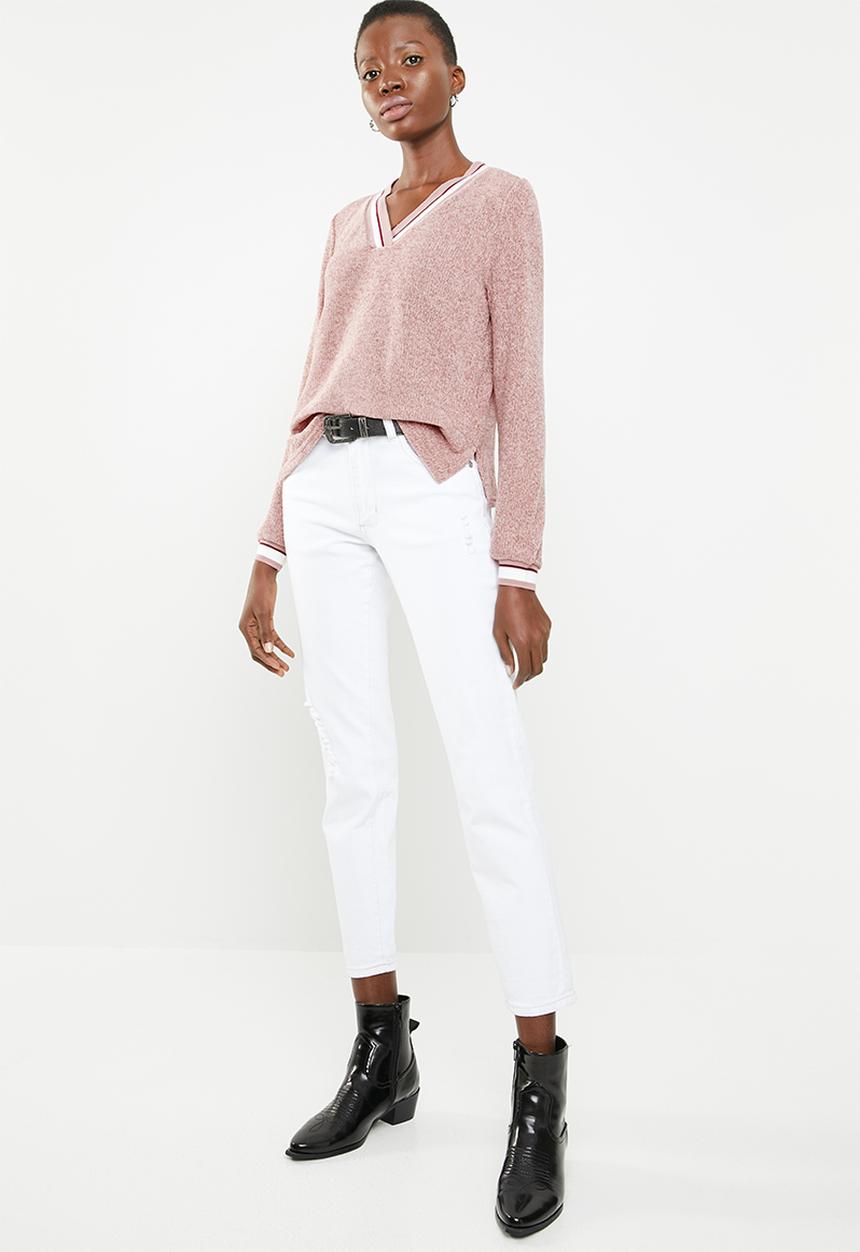 STYLE REPUBLIC - V-neckline chenille sweater - pink
