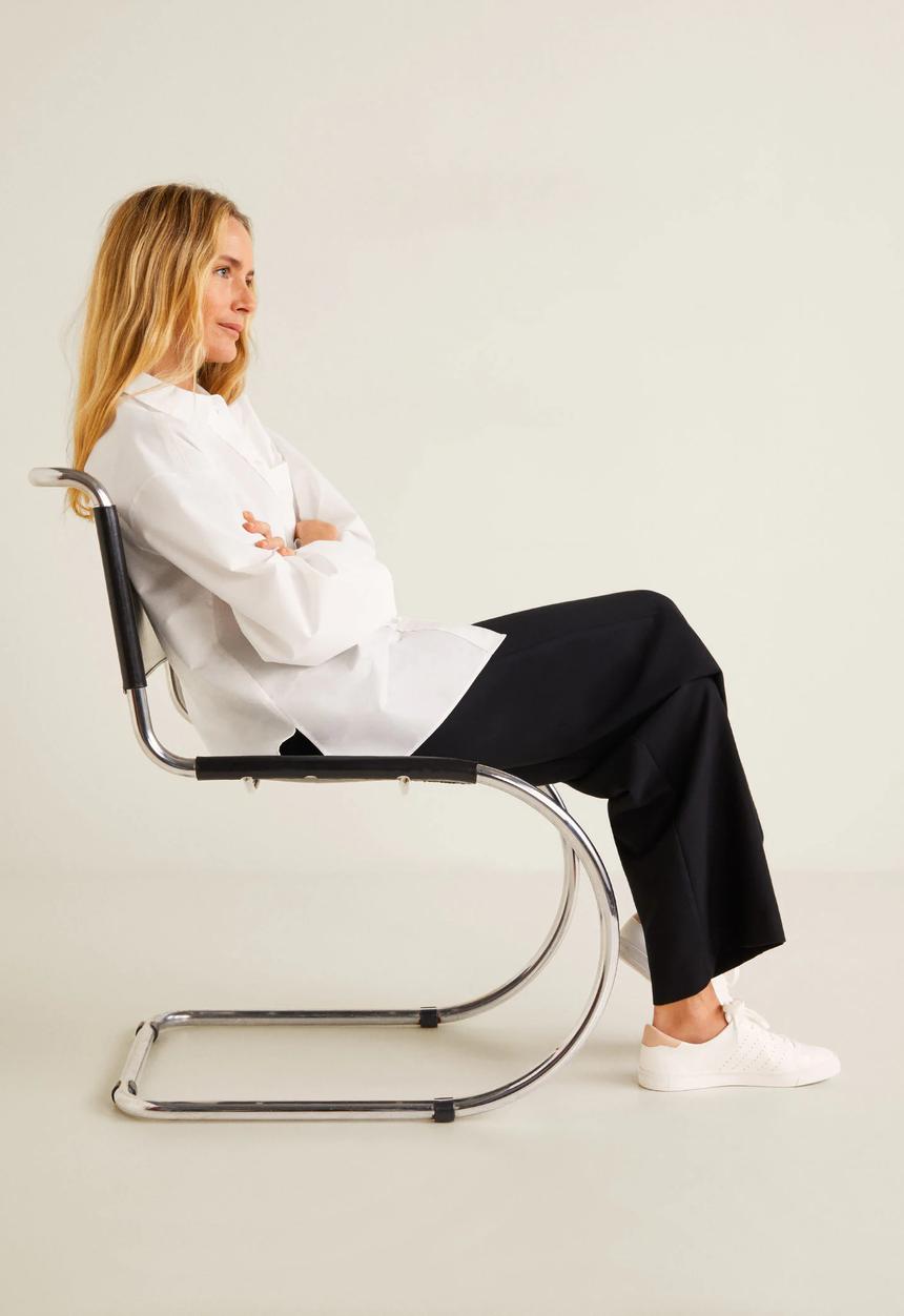 MANGO - Oversized shirt with pocket detail - white