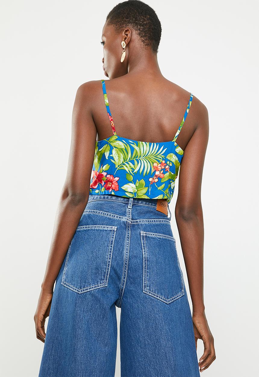 STYLE REPUBLIC - Front button crop top - multi