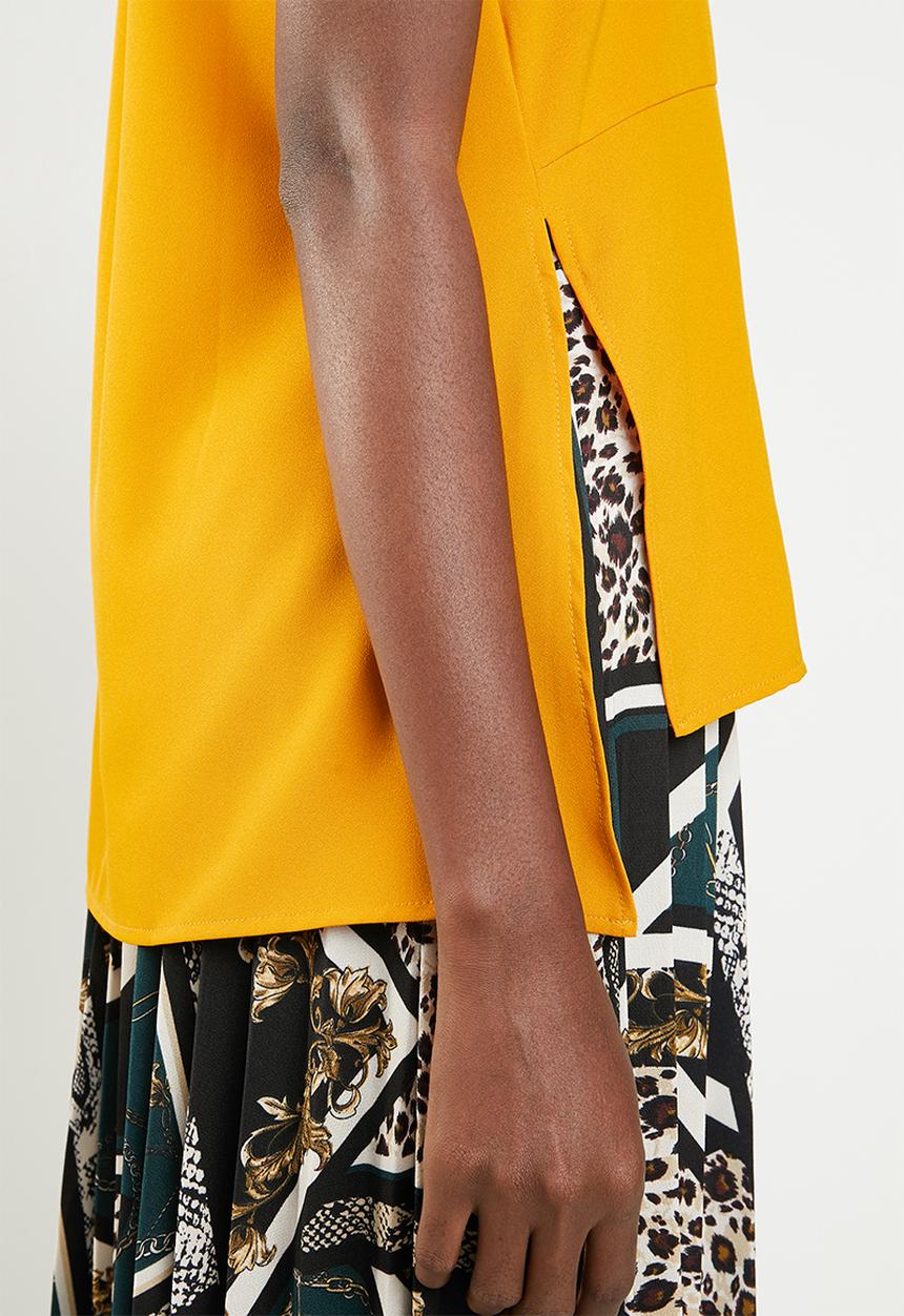 STYLE REPUBLIC - High neck kittybow blouse - yellow