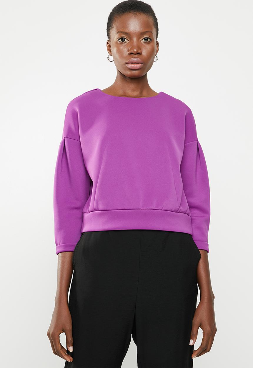 STYLE REPUBLIC - Boxy 3/4 sleeve top - purple