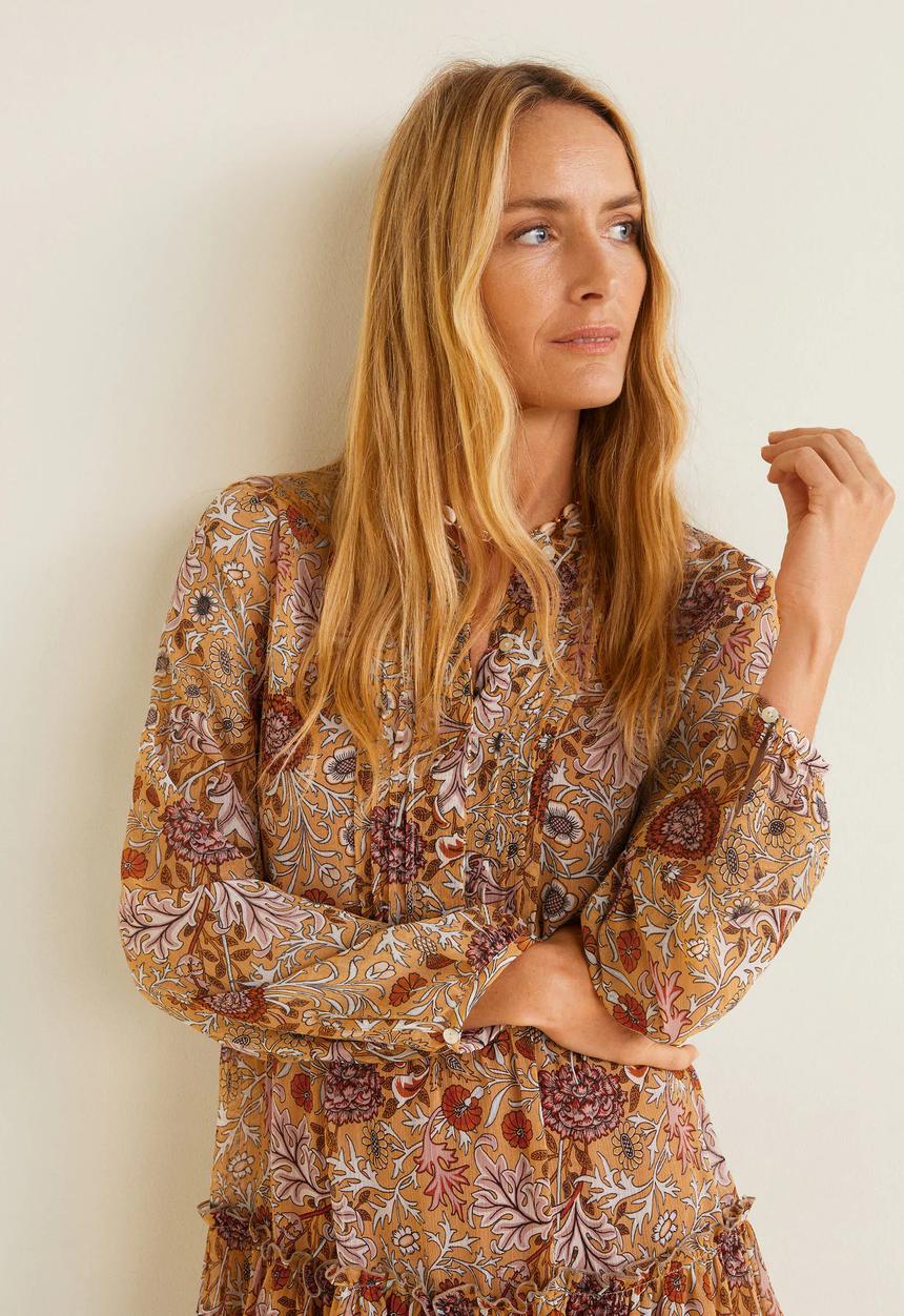 MANGO - Tiered floral dress - multi