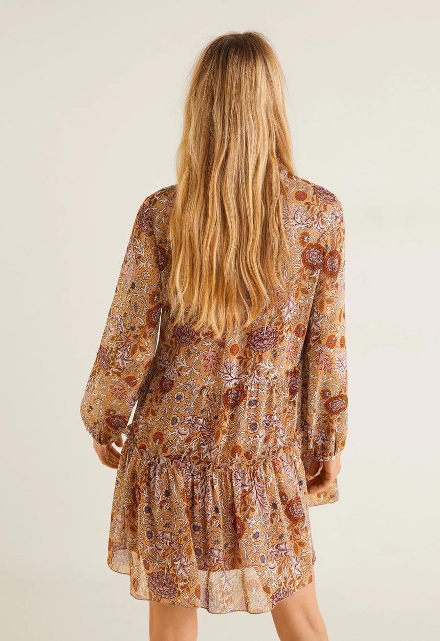 MANGO - Tiered floral dress - multi