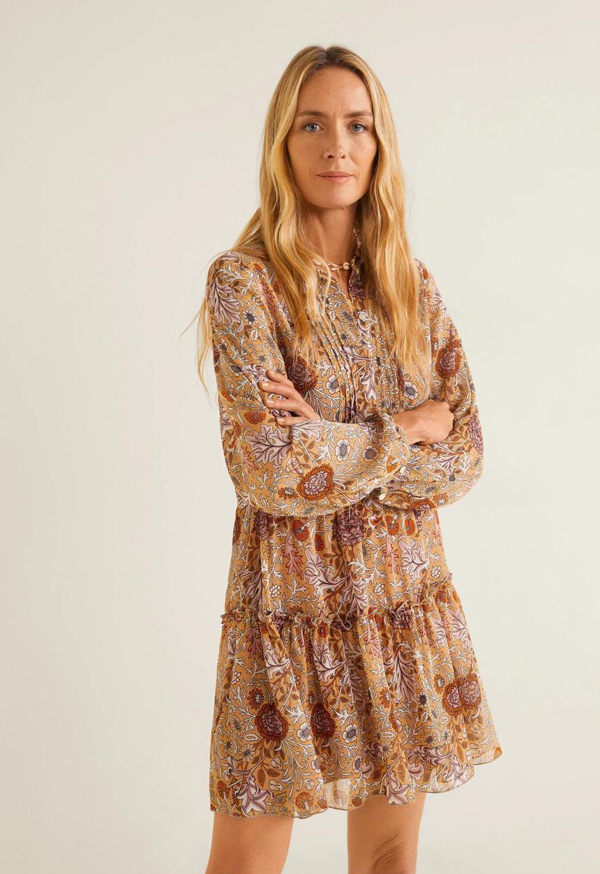 MANGO - Tiered floral dress - multi