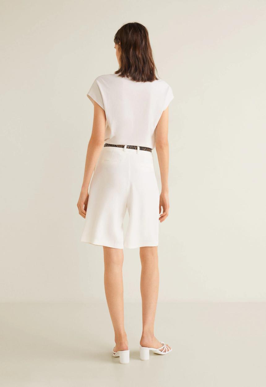 MANGO - Ribbed neck T-shirt - white 